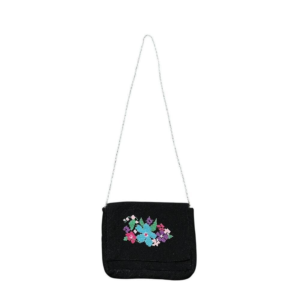 Vintage floral needlepoint bag